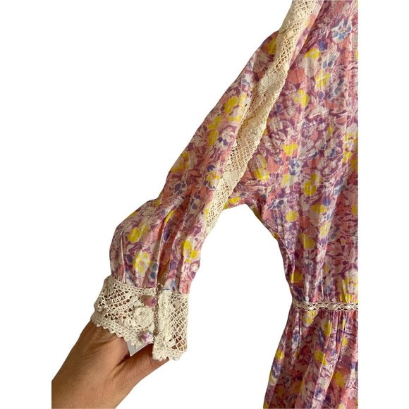 NWT LOVESHACKFANCY Callan Dress Jetset Maxi Lace Floral Boho- size 2 - Picture 7 of 13